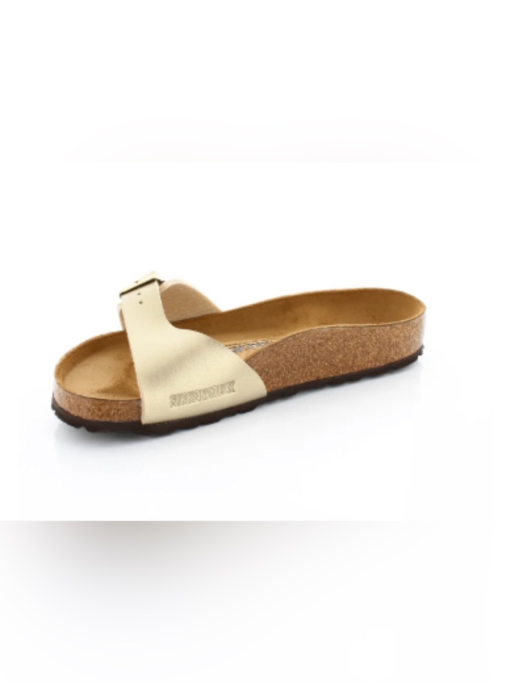 NWT Birkenstock Madrid Metallic Gold Single-Strap Slide Sandal